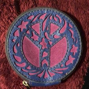 Lucky brand circular leather wallet